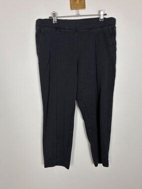 Black Pintuck Seam Ponte Knit Pull On Pants Petite